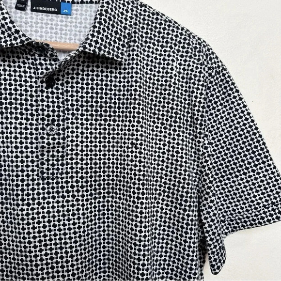 J. Lindeberg  Mens Xlarge Tour Tech Slim Fit Geometric Print Polo Shirt - Picture 6 of 11